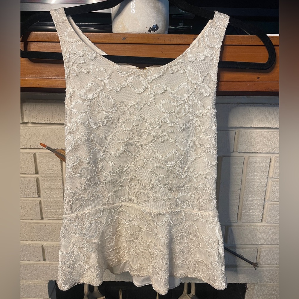 Express white lace babydoll tank top